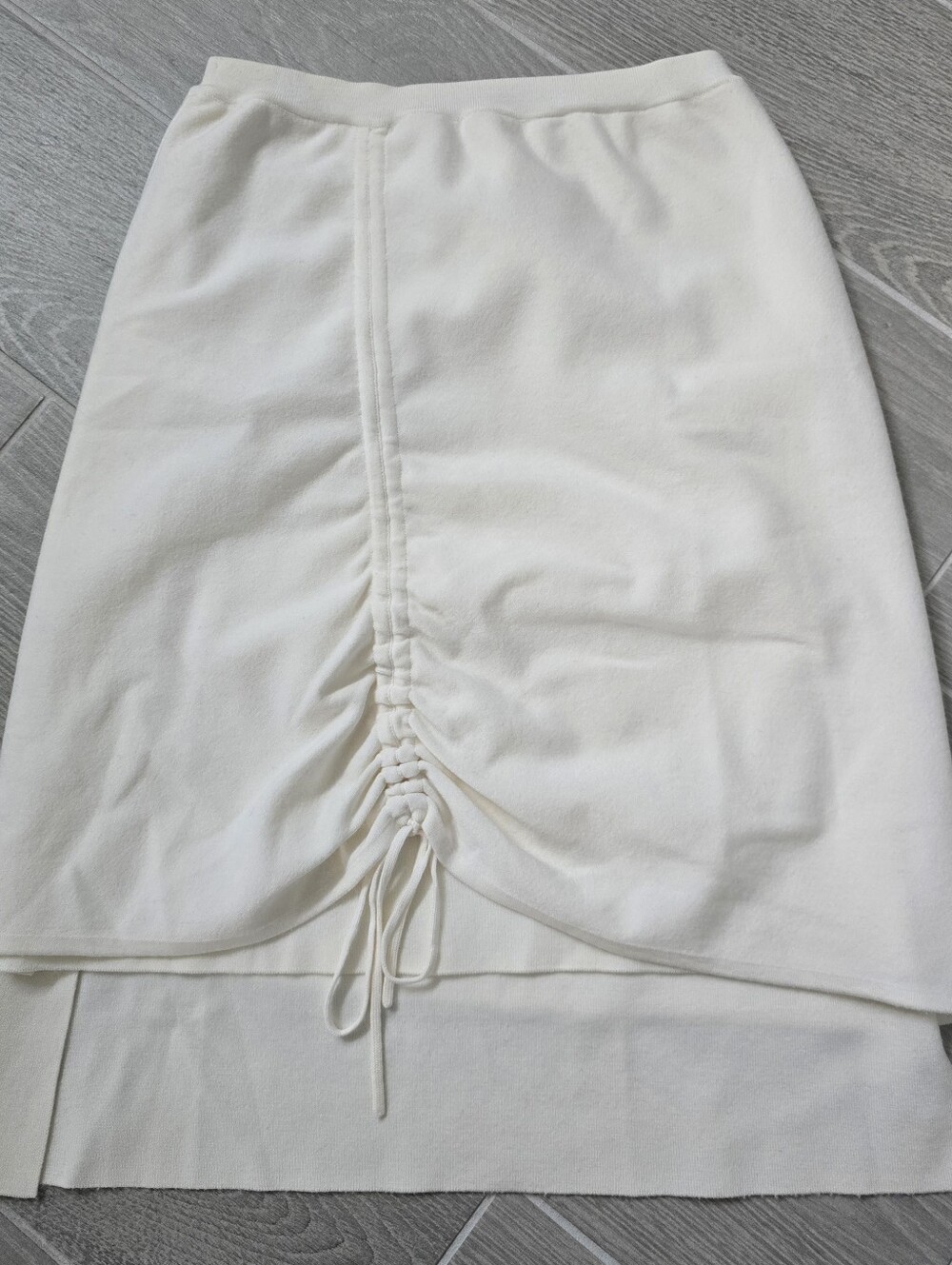 Dior Cream Drawstring Ruched Midi Skirt